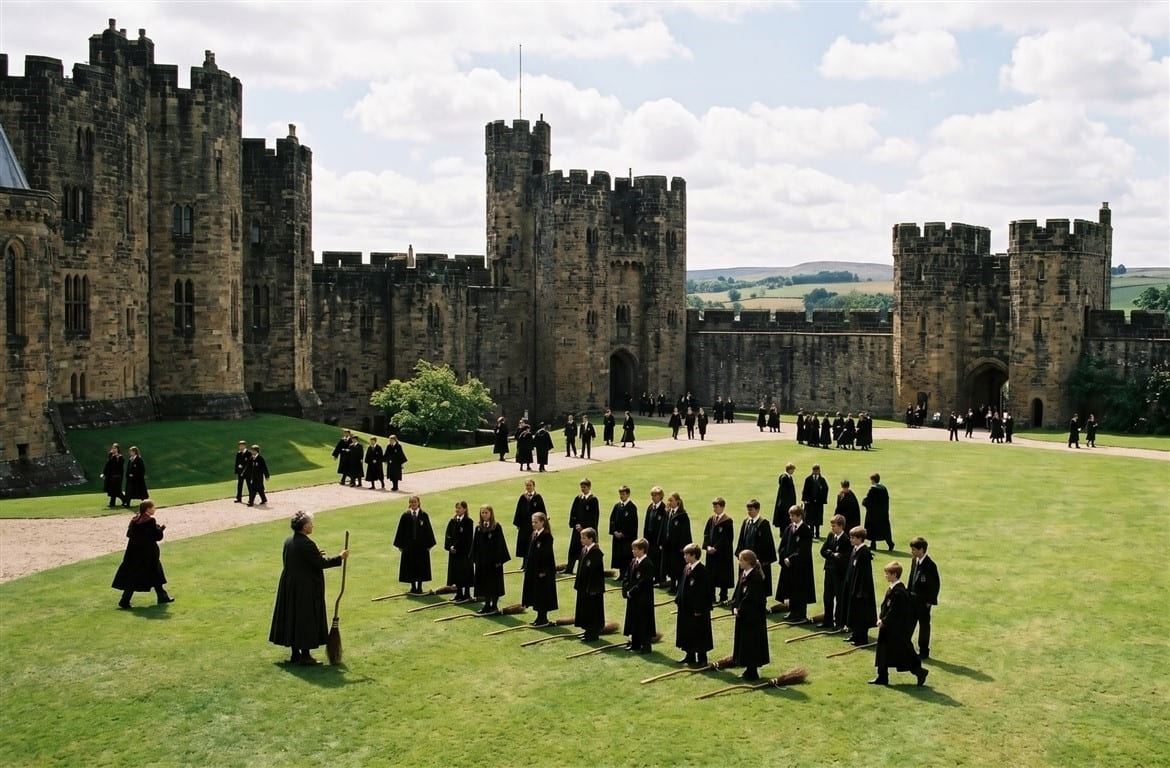 Alnwick Castle: Exterior Courtyards and Flying Lessons