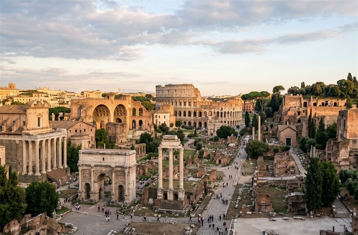 Colosseum, Forum, and Palatine Hill