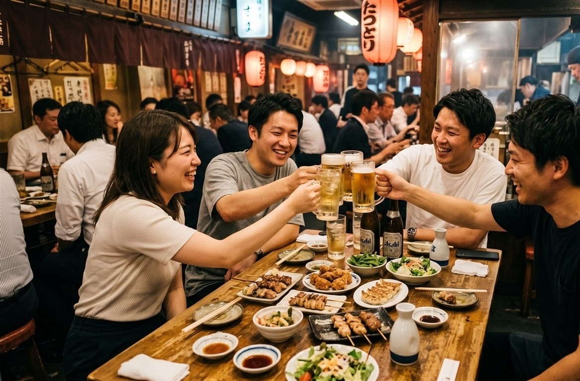 Izakaya dining and drinking customs